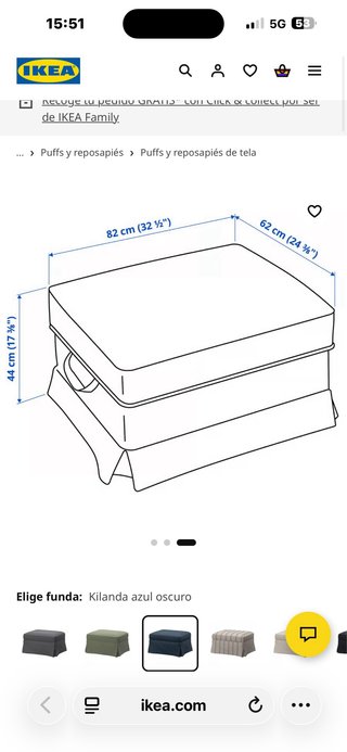 Sofá 2 plazas y reposapiés Ikea gris