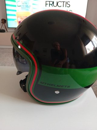 Casco Moto Estilo Retro Negro/Rojo