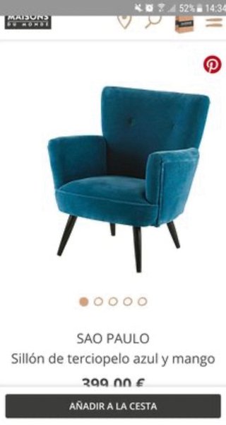 Sillón de lectura terciopelo verde azulado
