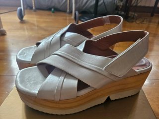 Sandalias plataforma Homers blanco roto