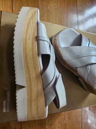 Sandalias plataforma Homers blanco roto