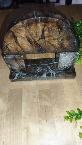 Reloj de mesa vintage de piedra