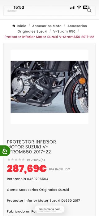 Protector inferior cárter Suzuki V-Strom 650