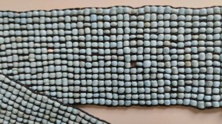Cinturón Mujer elástico de cuentas  turquesa
