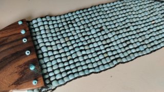 Cinturón Mujer elástico de cuentas  turquesa