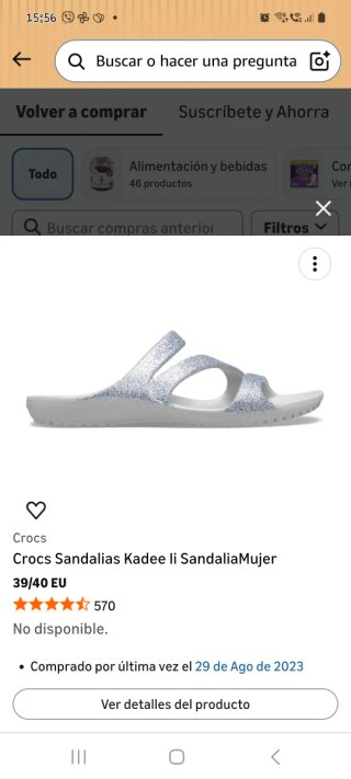 Sandalias Crocs Kadee II Plateadas Talla 39 - 40
