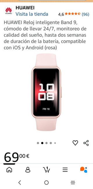 Huawei Band 9 Rosa/Plata