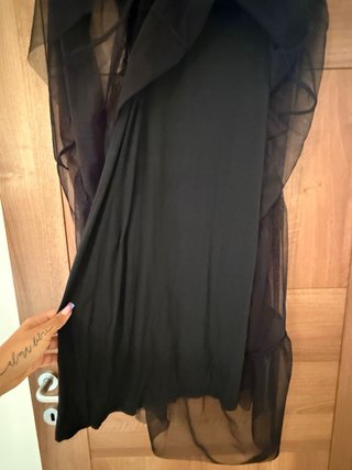 Abito lungo in tulle nero