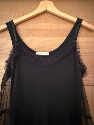 Abito lungo in tulle nero
