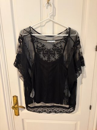 Camisa de encaje negro