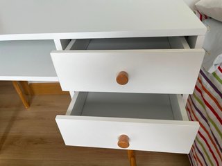 Escritorio Ikea Levin Blanco y Madera