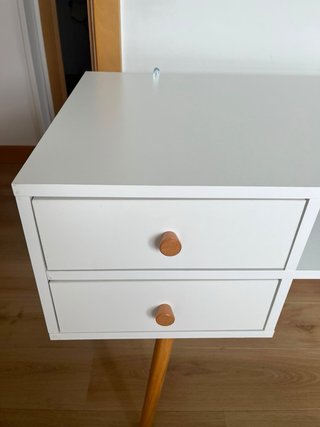 Escritorio Ikea Levin Blanco y Madera