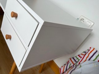 Escritorio Ikea Levin Blanco y Madera