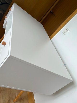 Escritorio Ikea Levin Blanco y Madera