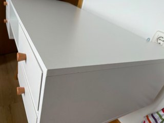 Escritorio Ikea Levin Blanco y Madera