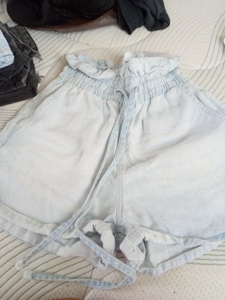Shorts talle alto azul