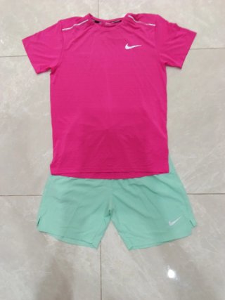 Conjunto Nike Running Rosa y Verde