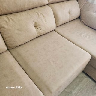 Sofá modular de tela marrón