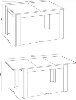 Mesa Comedor Extensible Madera Blanca/Marrón