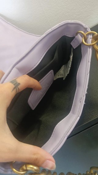 Borsa Zara lilla trapuntata con catena oro