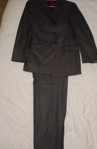 Traje italiano gris alta costura
