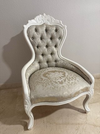 Poltrone Rococò Vintage Beige e Bianco