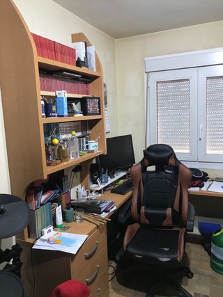 Mueble cama, armario, estanterías y escritorio