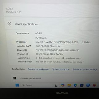 Huawei MateBook D 15 - Plata