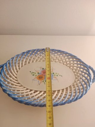 Bandeja trenzada floral azul