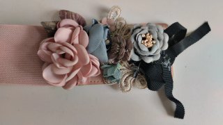 Cinturón elástico flores mujer rosa, para fiesta