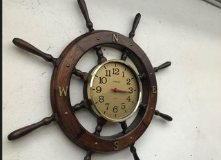 Orologio timone legno vintage