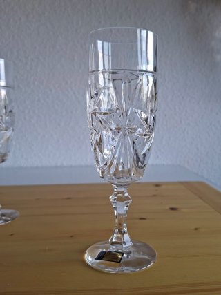 6 COPAS CAVA VINTAGE CRISTAL TALLADO BLEIKRISTALL