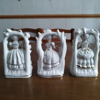 3 Figuras Porcelana Vintage Sri Lanka