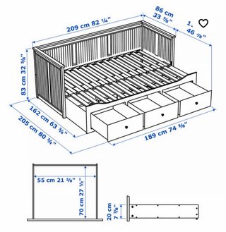 Cama Extraíble Ikea Blanca con dos colchones.