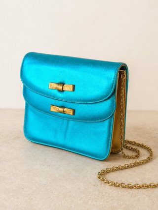 Bolso Valentino azul y dorado