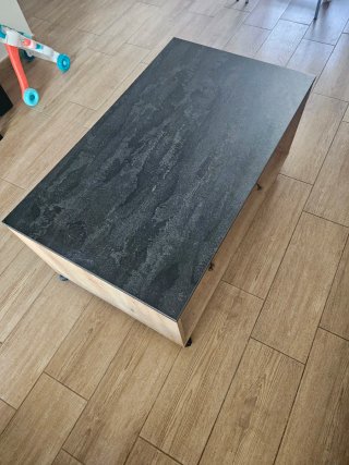 Mesa de centro salón madera y cristal