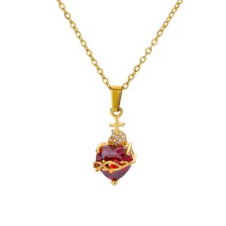 Colgante "Corazón de Jesús" chapado en Oro 18k.