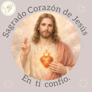 Colgante "Corazón de Jesús" chapado en Oro 18k.