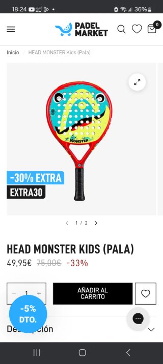 Pala Padel Head Niño + Mochila Head Monster