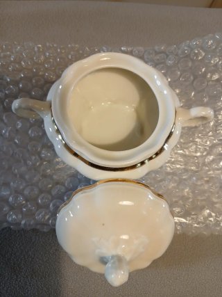 Sopera Bidasoa Porcelana Filo Oro Vintage