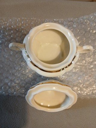 Sopera Bidasoa Porcelana Filo Oro Vintage