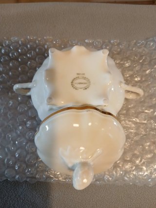 Sopera Bidasoa Porcelana Filo Oro Vintage