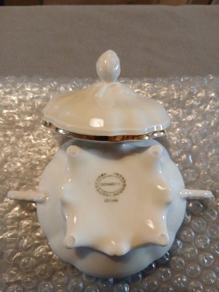 Sopera Bidasoa Porcelana Filo Oro Vintage