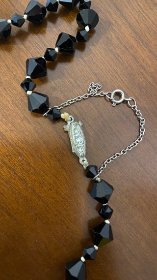 Conjunto Vintage Collar y Pendientes Negros