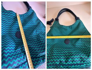 Bolso Kipling Azul y Verde Zigzag