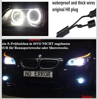 Bombillas LED BMW H8 Ojos de Ángel 6500K
