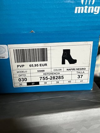 Botines Mustang Plataforma Tacón Negro