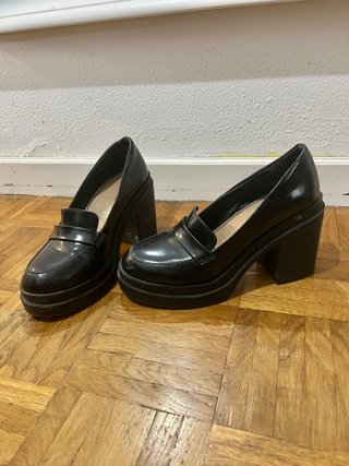 Mocasines de tacón negros