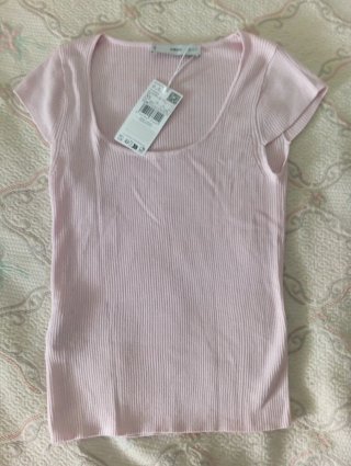 Camiseta Jersey Canalé Mango Rosa Talla XS