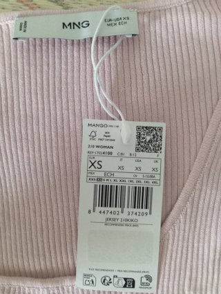 Camiseta Jersey Canalé Mango Rosa Talla XS